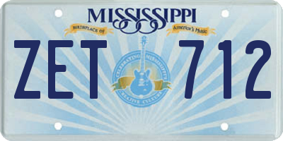 MS license plate ZET712