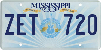 MS license plate ZET720
