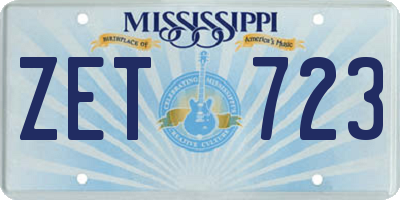 MS license plate ZET723