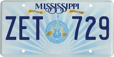MS license plate ZET729