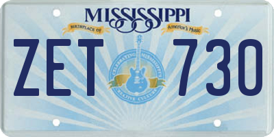 MS license plate ZET730