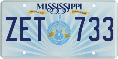 MS license plate ZET733