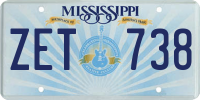 MS license plate ZET738