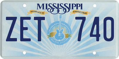 MS license plate ZET740