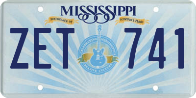 MS license plate ZET741
