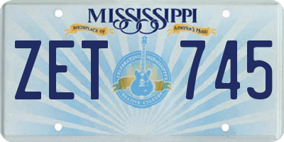 MS license plate ZET745