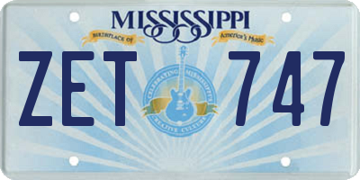 MS license plate ZET747