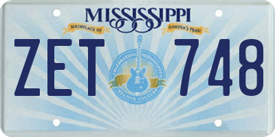 MS license plate ZET748