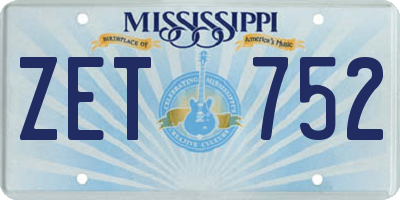 MS license plate ZET752