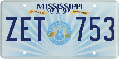 MS license plate ZET753