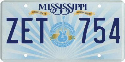 MS license plate ZET754