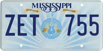 MS license plate ZET755