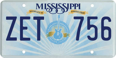 MS license plate ZET756