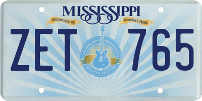 MS license plate ZET765