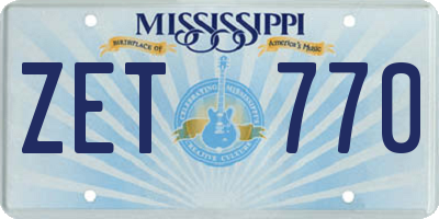 MS license plate ZET770