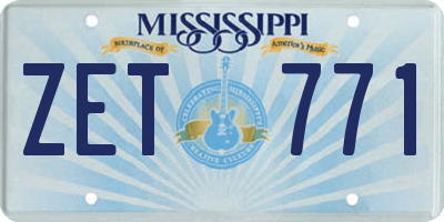 MS license plate ZET771
