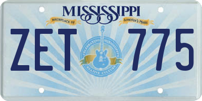 MS license plate ZET775