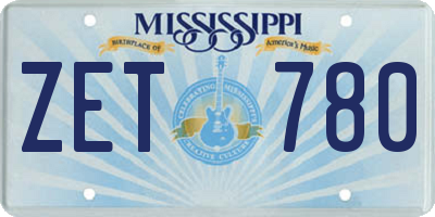 MS license plate ZET780