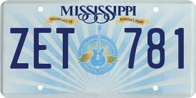 MS license plate ZET781