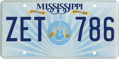 MS license plate ZET786