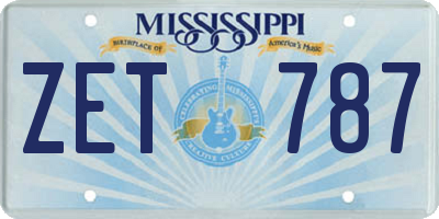 MS license plate ZET787