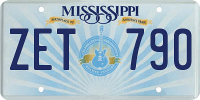MS license plate ZET790