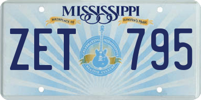 MS license plate ZET795