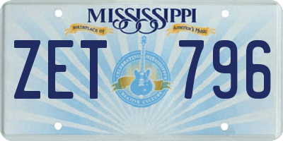 MS license plate ZET796