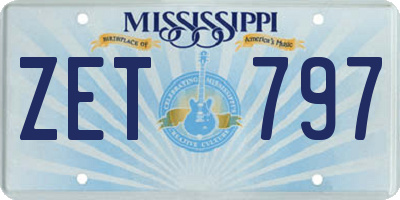 MS license plate ZET797