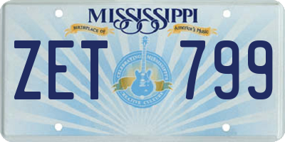 MS license plate ZET799