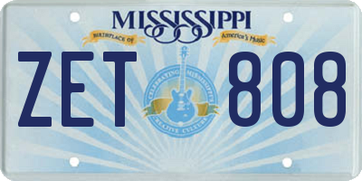 MS license plate ZET808