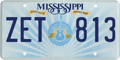 MS license plate ZET813