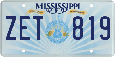 MS license plate ZET819