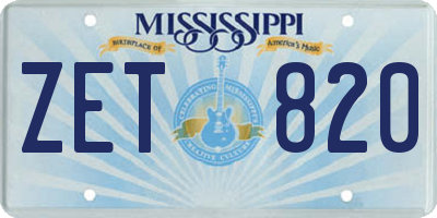 MS license plate ZET820