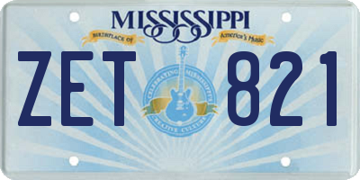 MS license plate ZET821