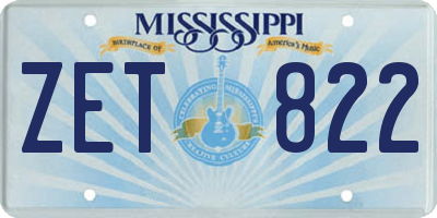 MS license plate ZET822