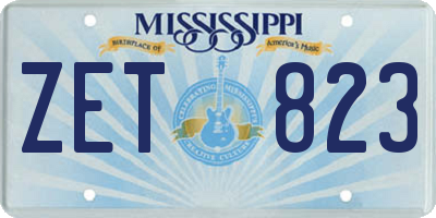 MS license plate ZET823