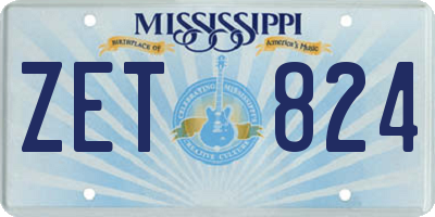 MS license plate ZET824