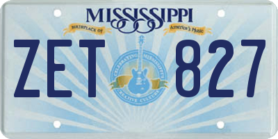MS license plate ZET827