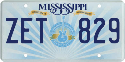 MS license plate ZET829