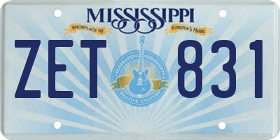 MS license plate ZET831