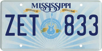 MS license plate ZET833