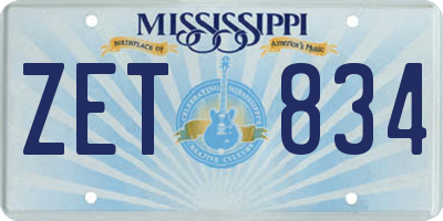 MS license plate ZET834