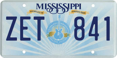 MS license plate ZET841