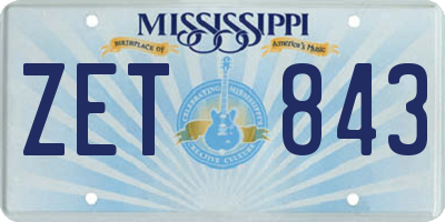MS license plate ZET843