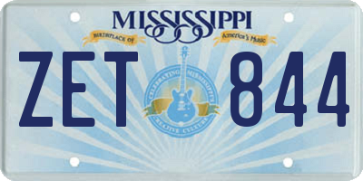 MS license plate ZET844