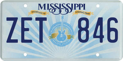 MS license plate ZET846