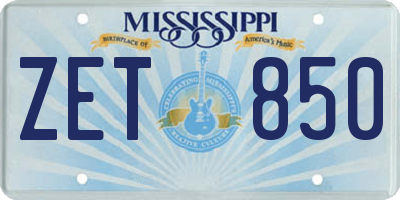 MS license plate ZET850