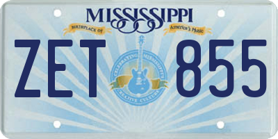 MS license plate ZET855