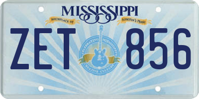 MS license plate ZET856
